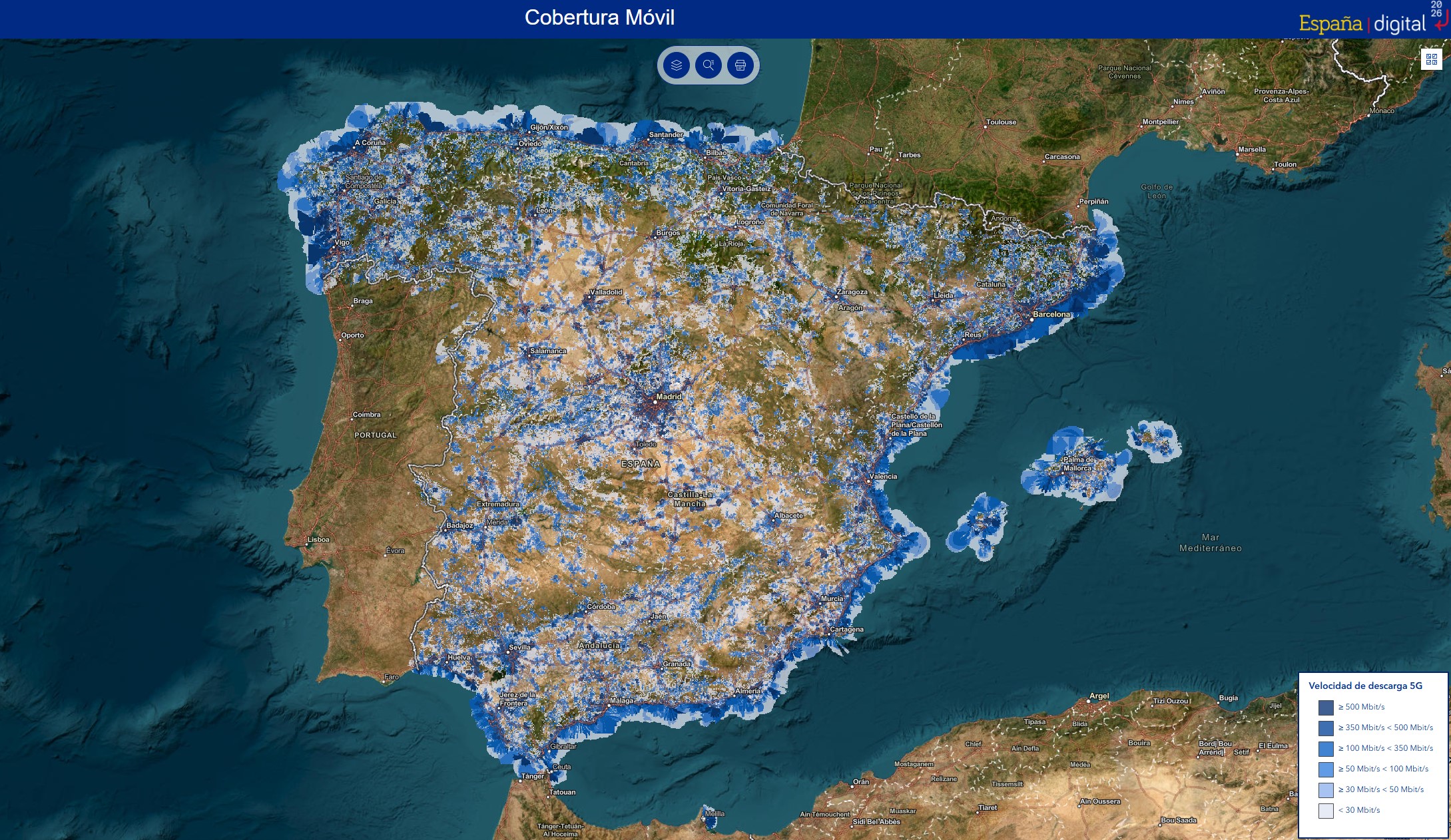 En este momento estás viendo Nuevo mapa oficial para conocer la cobertura de fibra y móvil en toda España